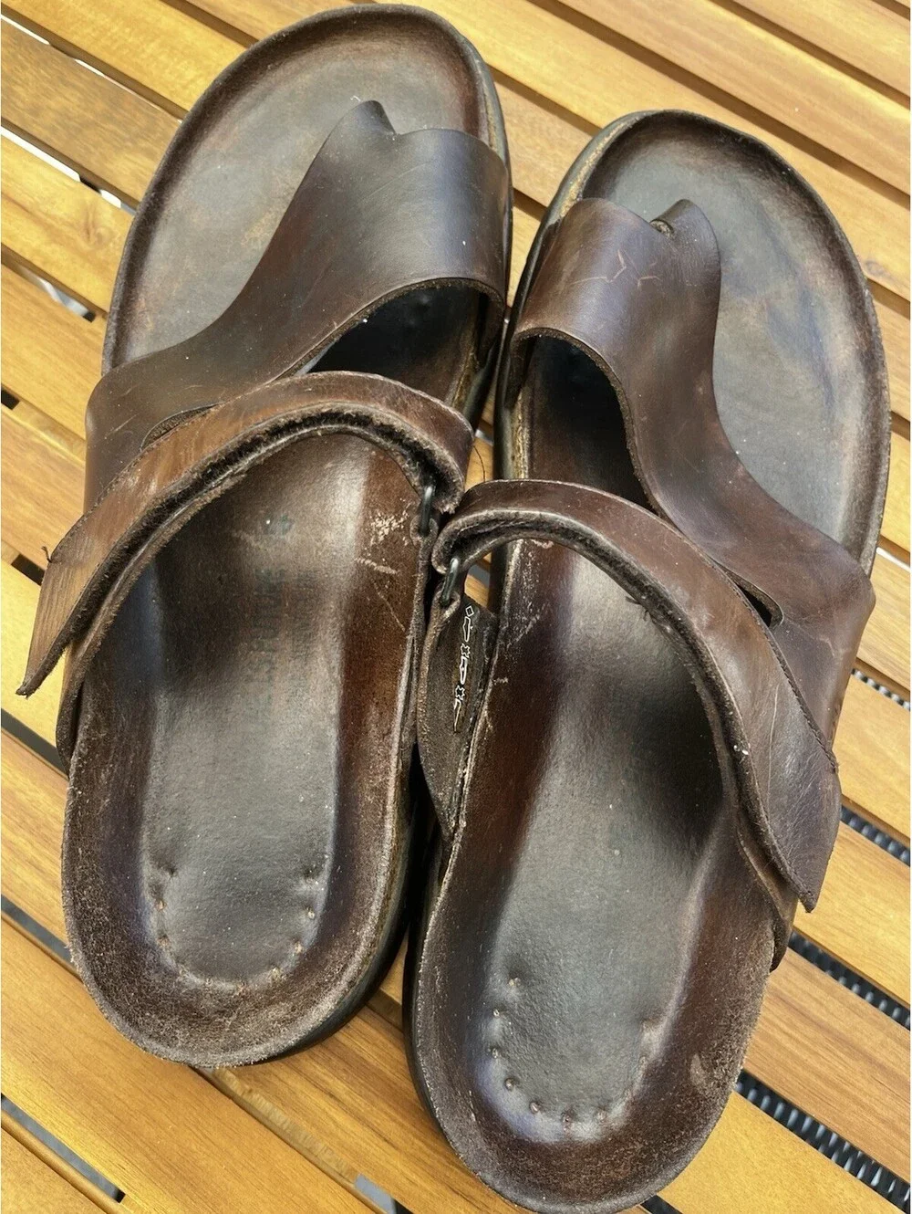 Mephisto Mobils Sandals Mens SZ EU 47 US 13 Brown James Slide Adjustable Comfort